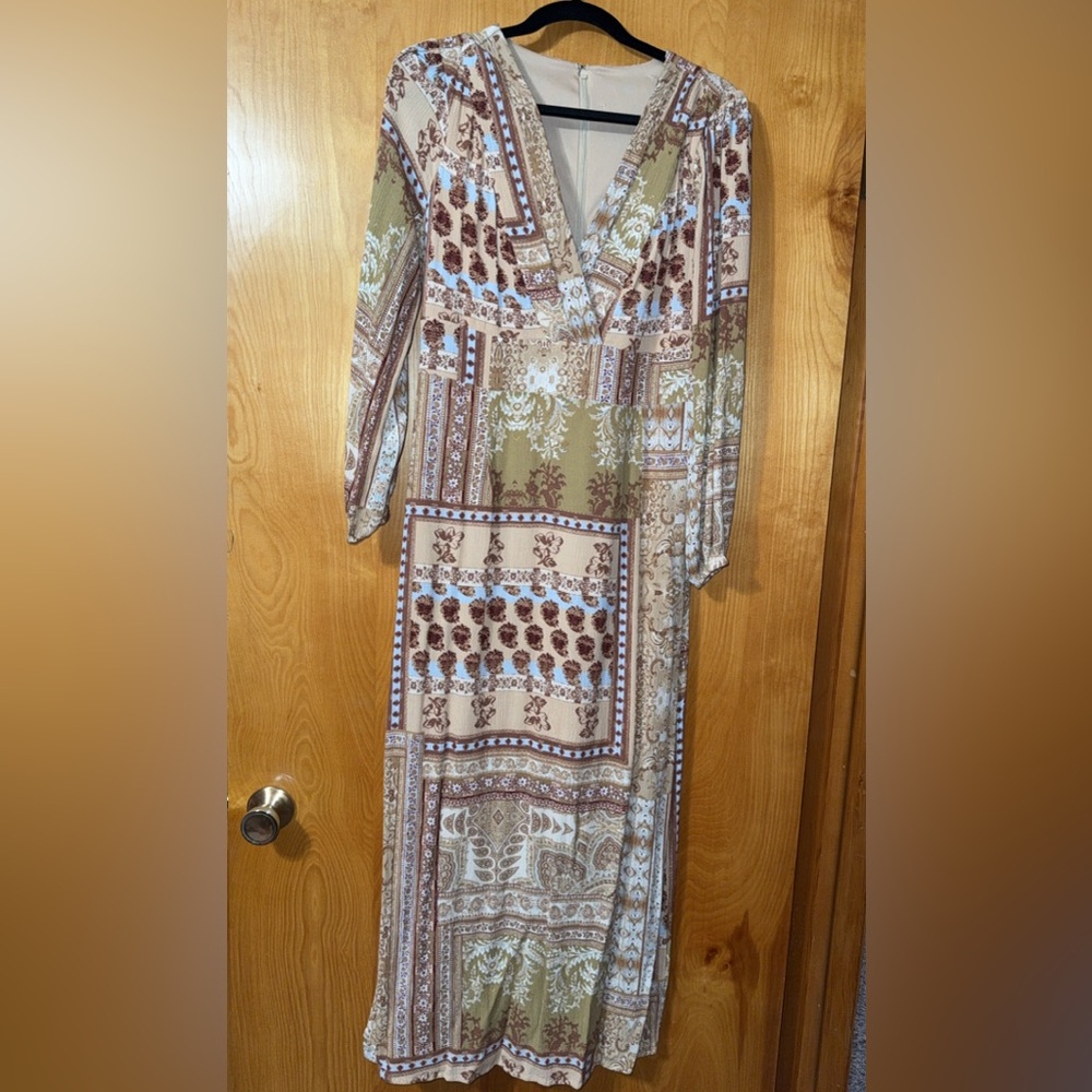Elegant Multicolor Patterned Women's Dress